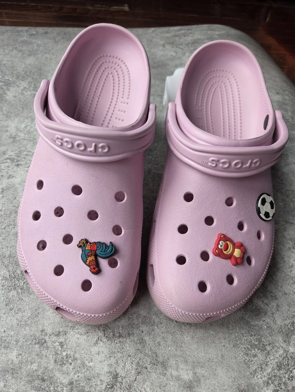 CROCS Classic Pink/Pastel Clogs with Charms Included - Mens Size 11